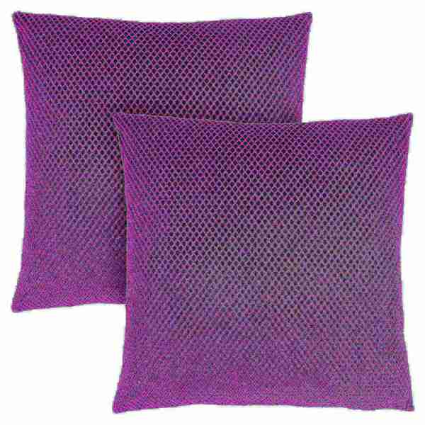 Monarch Specialties Pillows, Set Of 2, 18 X 18 Square, Insert Included, Accent, Sofa, Couch, Bedroom, Polyester, Purple I 9303